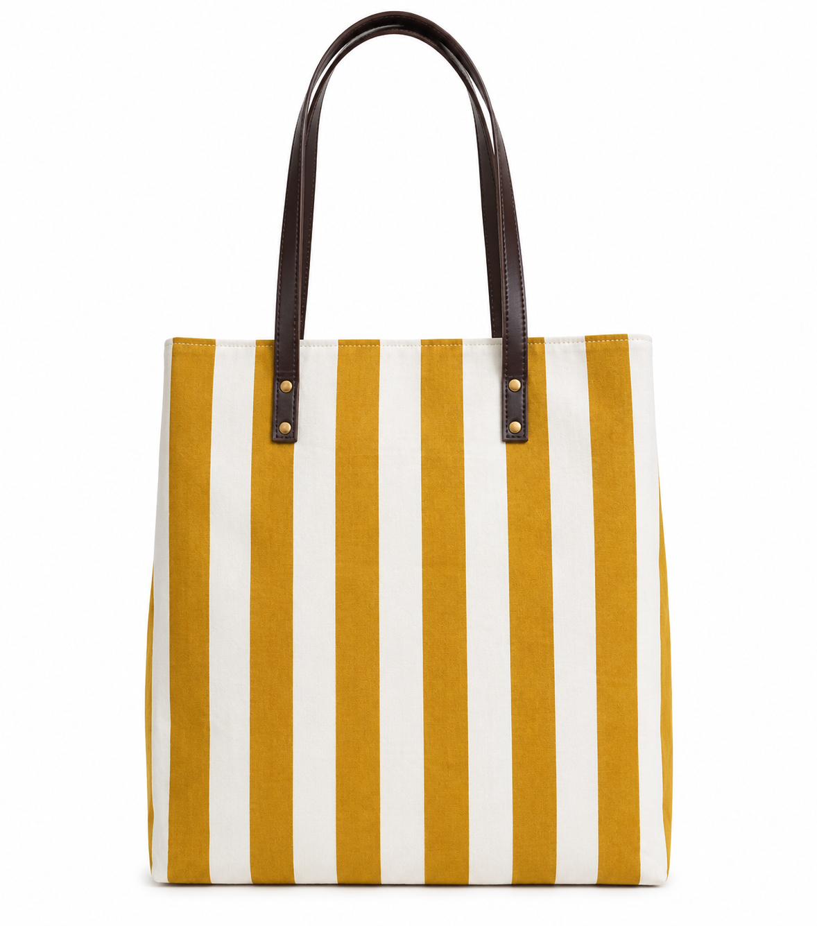 Mustard Yellow White Stripes Tote Bag