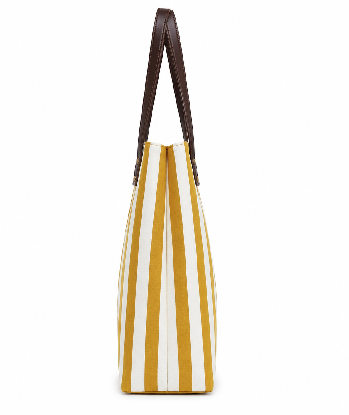 Mustard Yellow White Stripes Tote Bag - Image 2