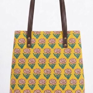 Yellow Floral Motifs Tote Bag