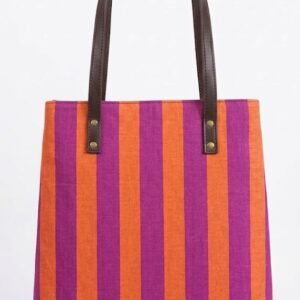 Orange & Purple Stripes Tote Bag
