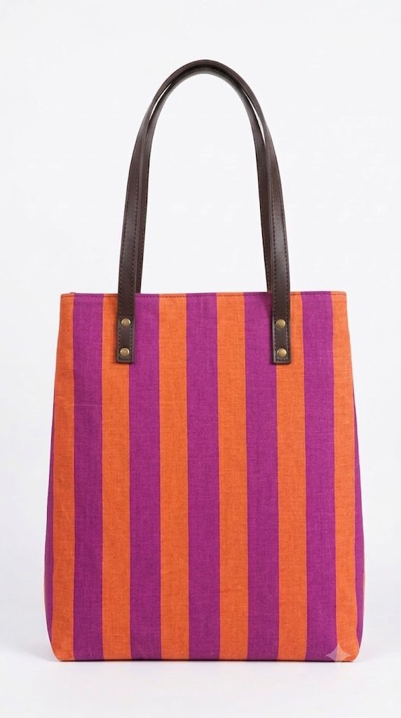 Orange & Purple Stripes Tote Bag