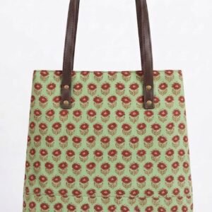 Green Small Floral Booty Tote Bag