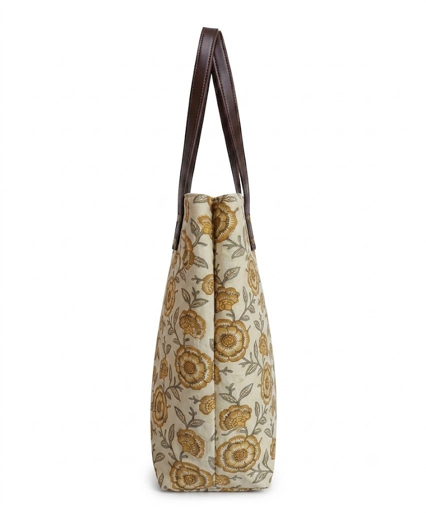 Yellow Floral Tote Bag - Image 2