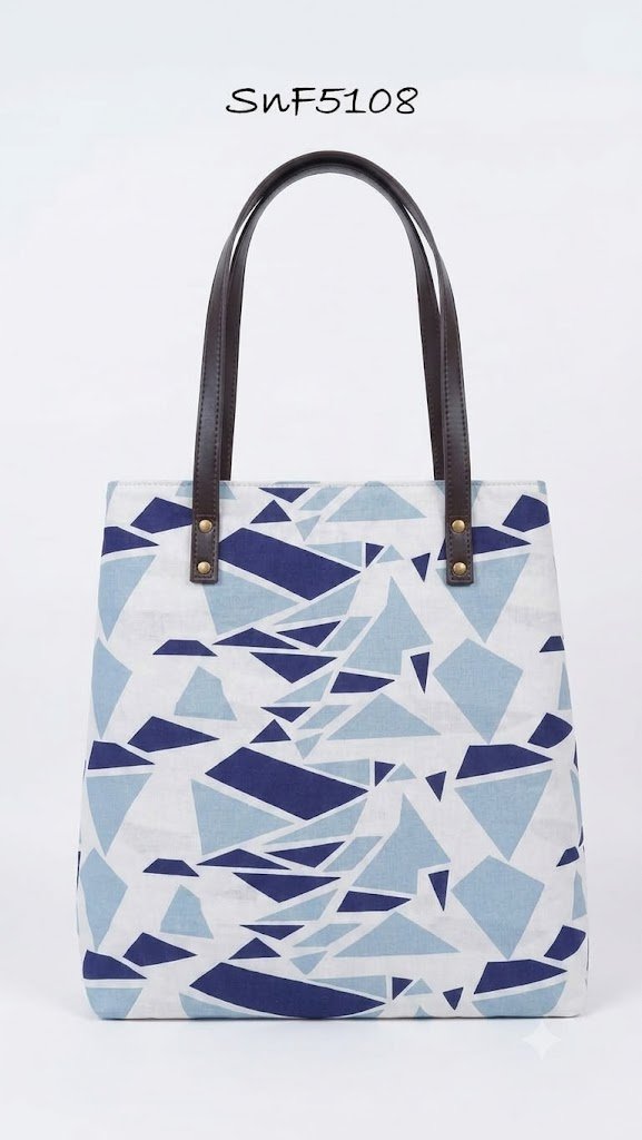 Blue White Geometric Figure Tote Bag