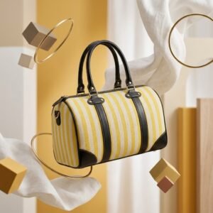 Style N Fashions Elegantly Yellow Striped Weekender Duffle