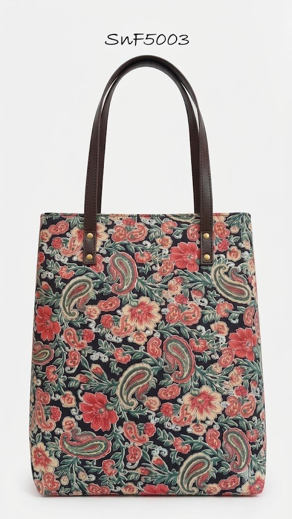 Black Kalamkari Tote Bag