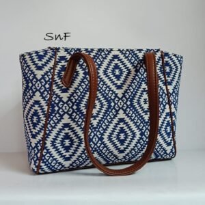 SnF Blue Diamond Weave Queen Handbag