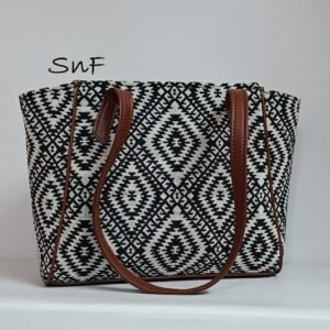 SnF Black Mosaic Queen Handbag