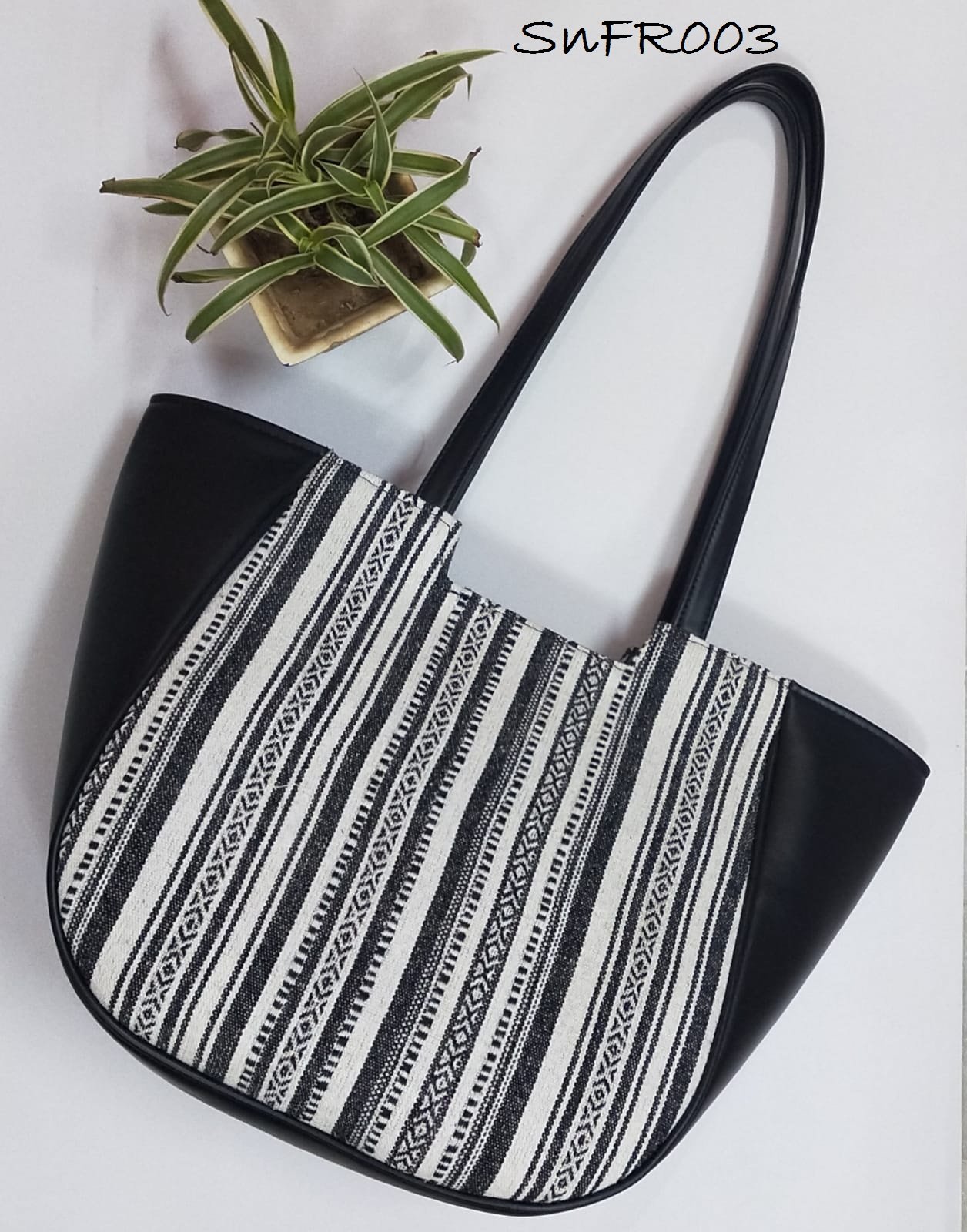 Style n Fashions Premium Crescent Moon Tote Bag with Back Zip Pocket - Image 2