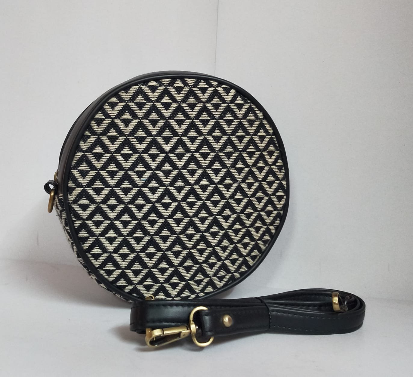 Style n Fashions Premium Round Sling Bag with Leatherette Strap - Image 2